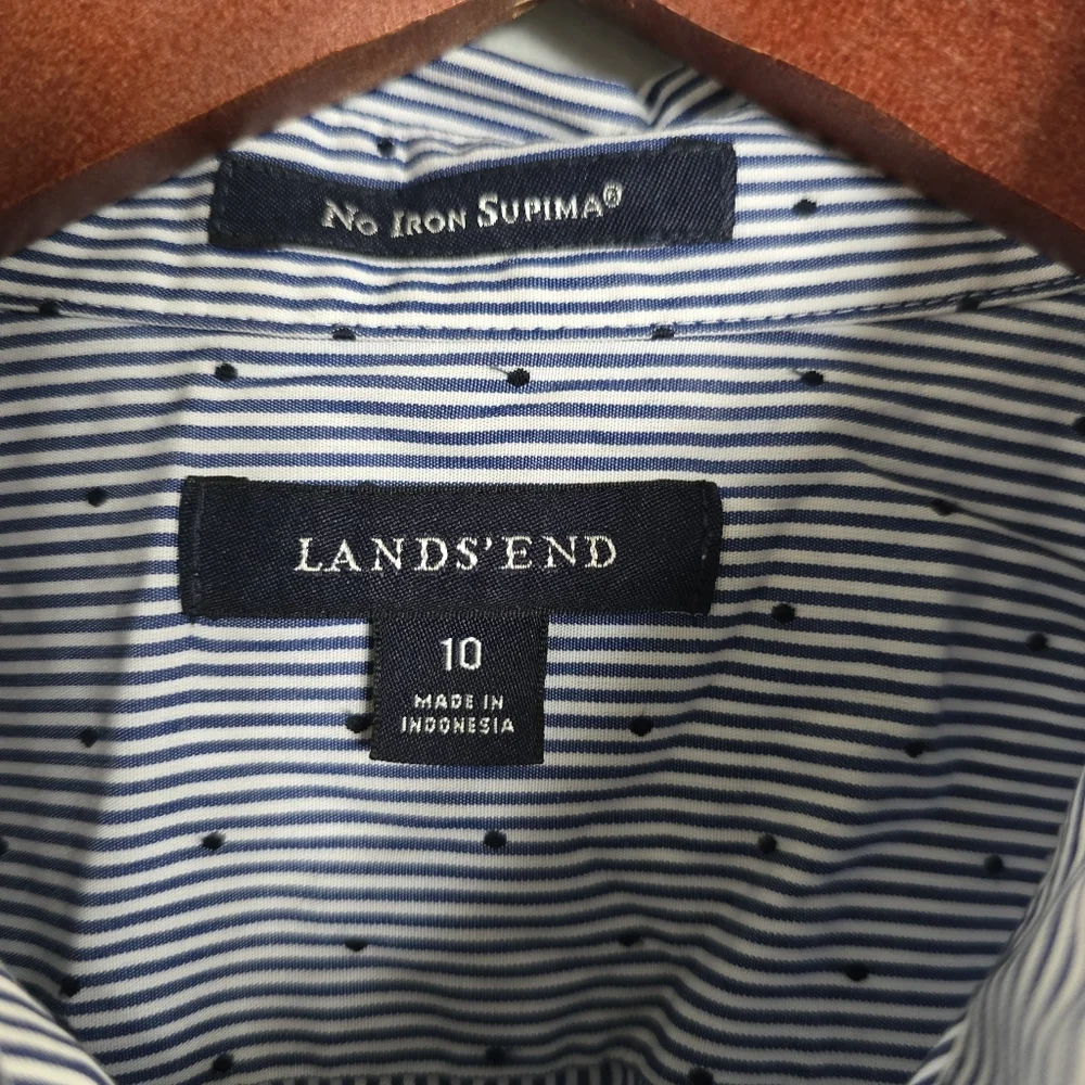 Lands’ End No Iron Supima Cotton Shirt – Size 10 - Picture 4 of 6